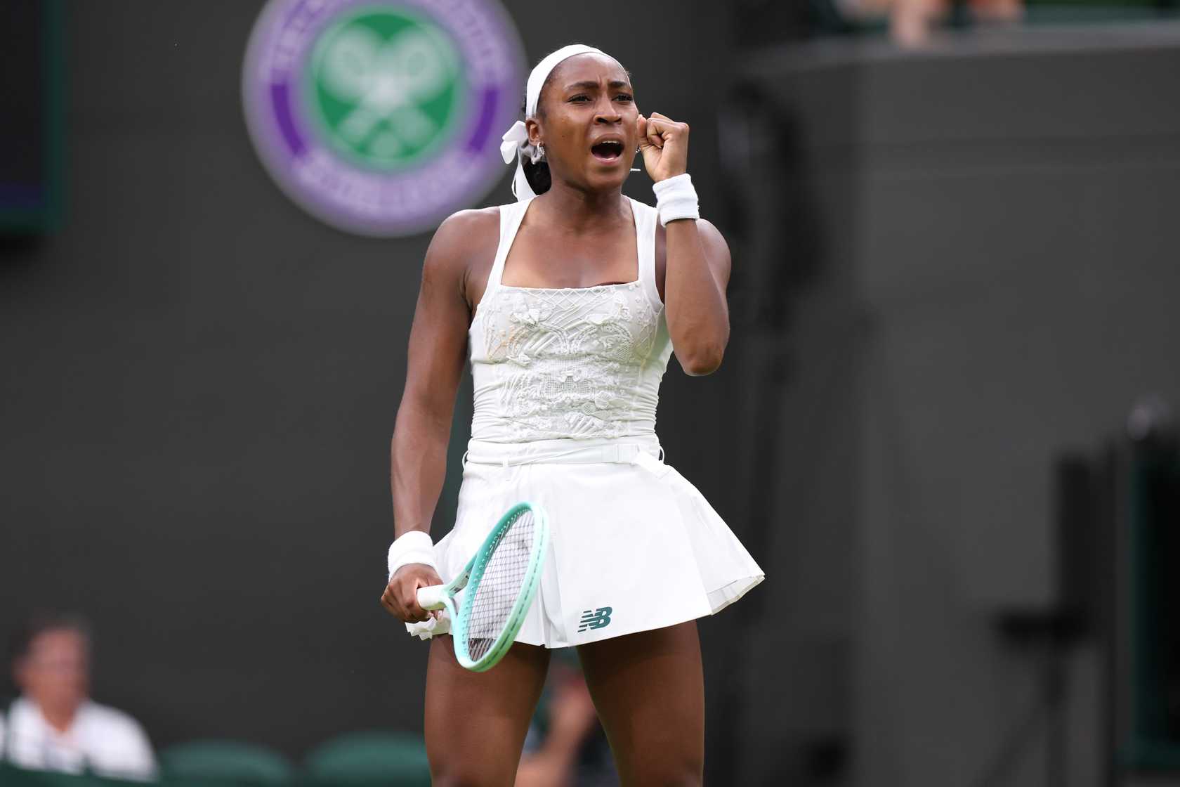 Η Coco Gauff πανηγυρίζει στο Wimbledon